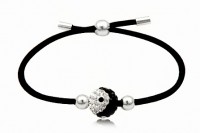 Pulseira de esticar com prata e swarovski